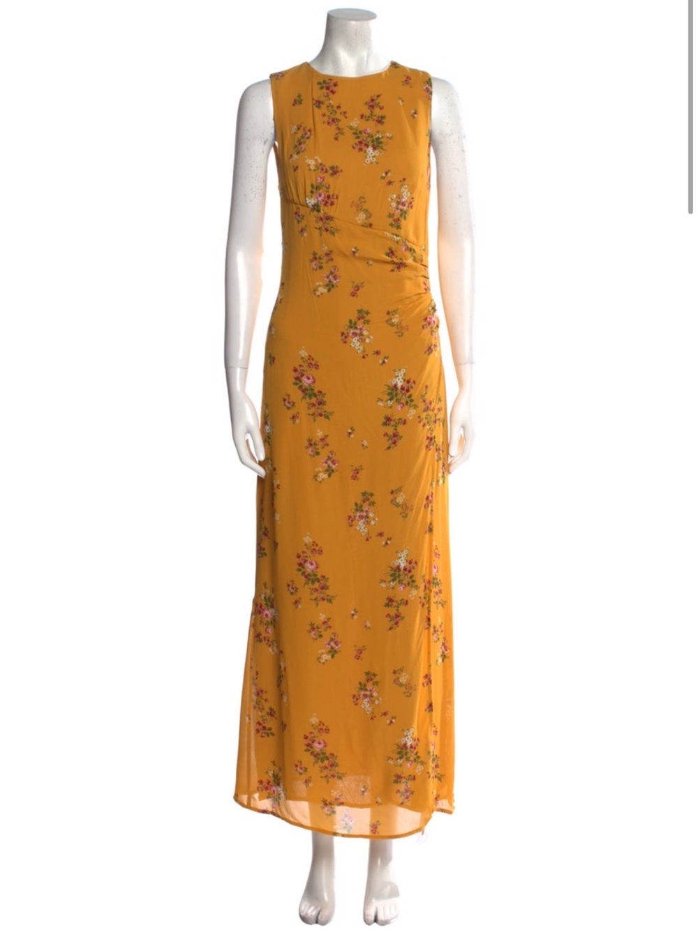 Reformation Mustard Floral Maxi Dress